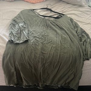 Aerie green shirt dress semi open back